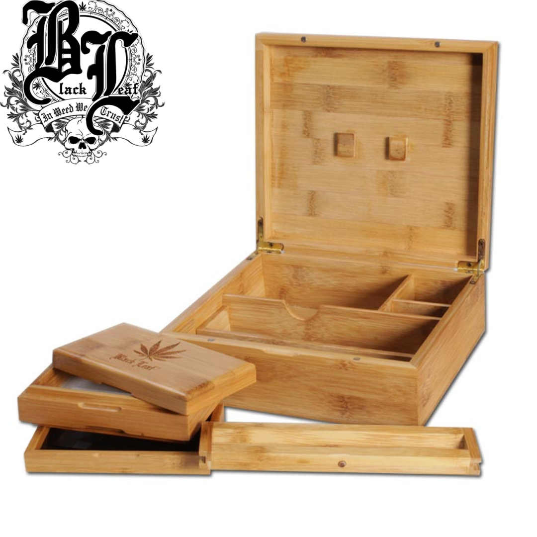 Holzbox, Black Leaf®, Stoner Box, Blatt, offen